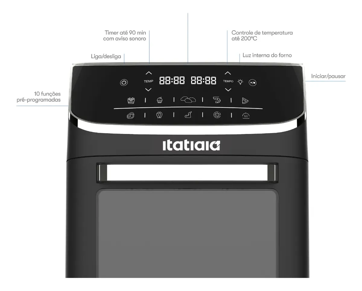 Fritadeira Air Fryer 12l Forno Oven Itatiaia