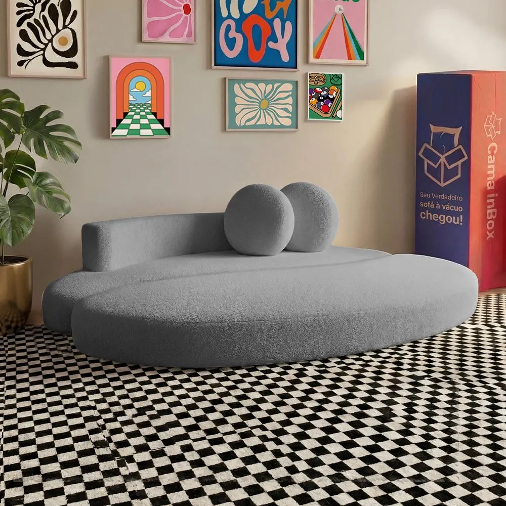 Sofá Cama Cosi. 1,88m Xpand Tech Tecido Bouclê Cama Inbox