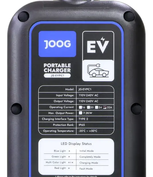 Carregador Portátil Tipo 2 Joog Jg-evpc1 32a Veículos